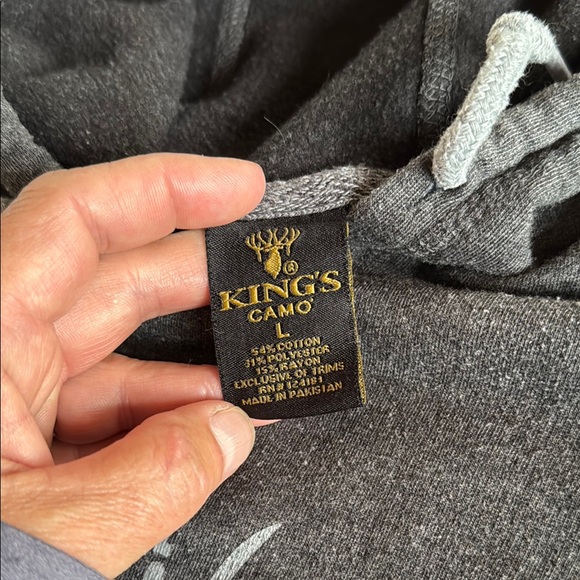 King’s Camo Sweatshirt with Ribbed Cuffs Mens Large - Picture 9 of 13